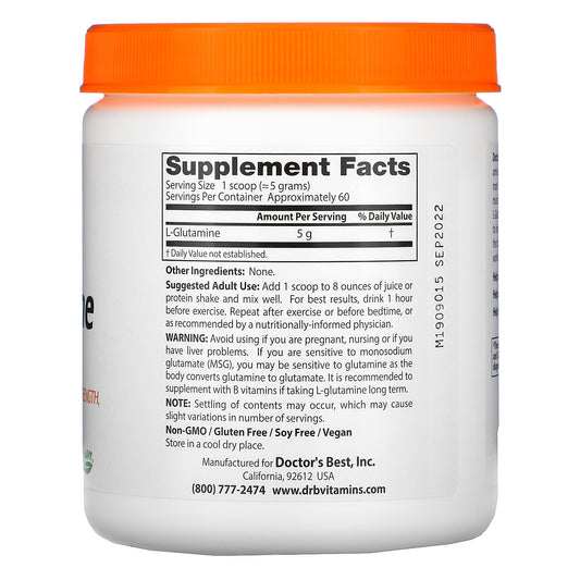 Doctor's Best, Pure L-Glutamine Powder