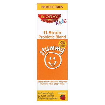 Bioray, Kids, NDF Tummy, 11-Strain Probiotic Blend, Raspberry Flavor