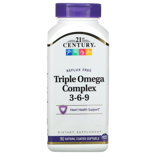 21st Century, Triple Omega Complex 3-6-9, Enteric Coated Softgels