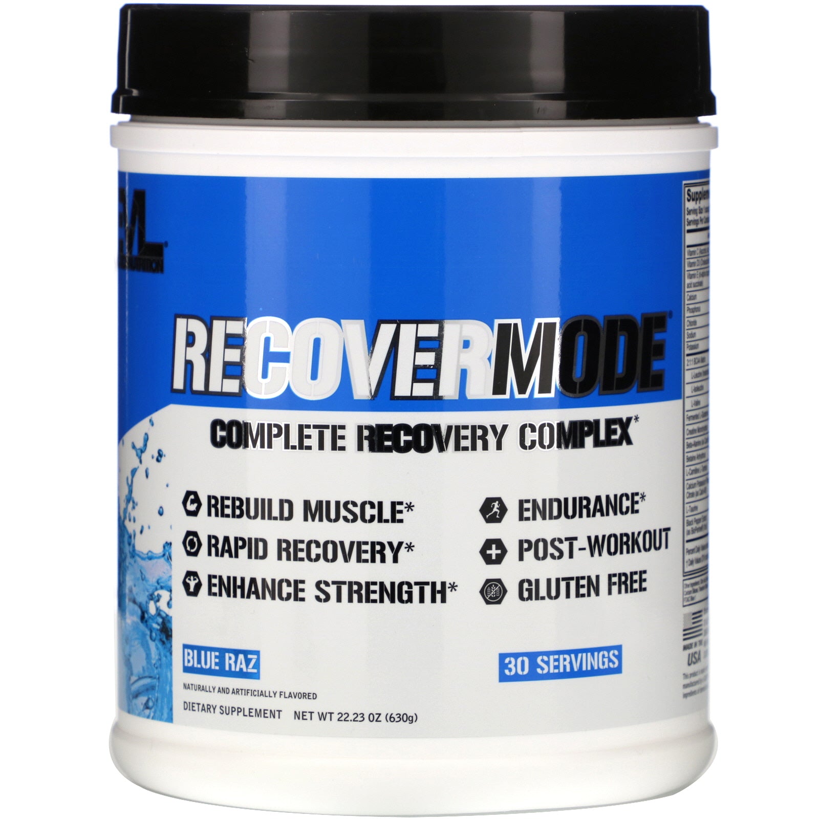 Evlution Nutrition, Recovermode, Complete Recovery Complex, Blue Raz, 22.23 Oz (630 G)