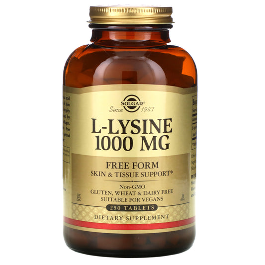 Solgar, L-Lysine, Free Form, 1,000 mg Tablets