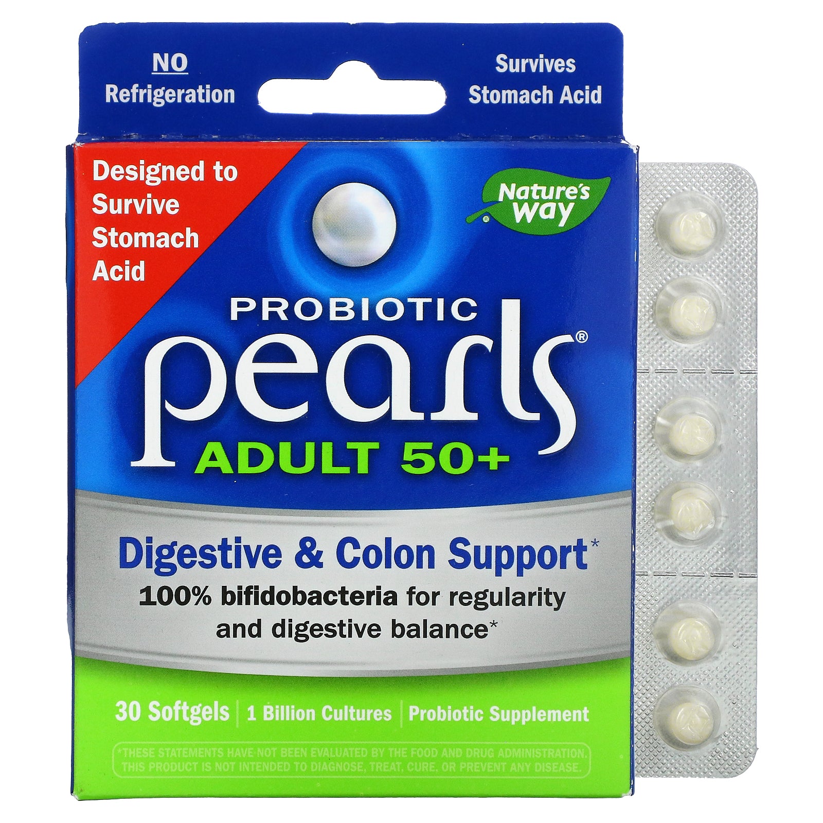 Enzymatic Therapy, Probiotic Pearls Adult 50+, Softgels