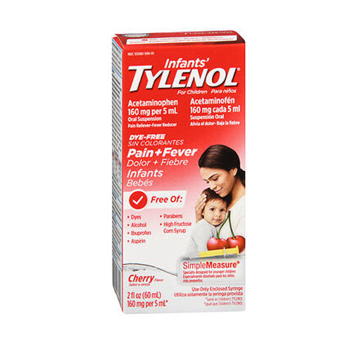 Tylenol Infants Pain + Fever Oral Suspension Dye Free Cherry