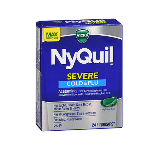 Nyquil Severe Cold & Flu Liquicaps 24 Caps By NyQuil