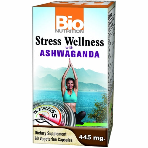 Stress Wellness w/ Ashwaganda 60 Veg Caps By Bio Nutrition I