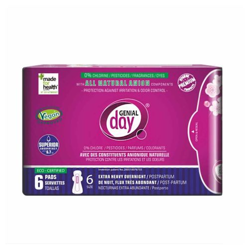 Heavy Postpartum Flow Pads 6 Count By Genial Day