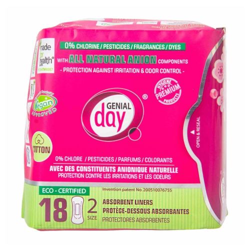 Feminine Liner Anion Strip Absorbant 18 Count By Genial Day