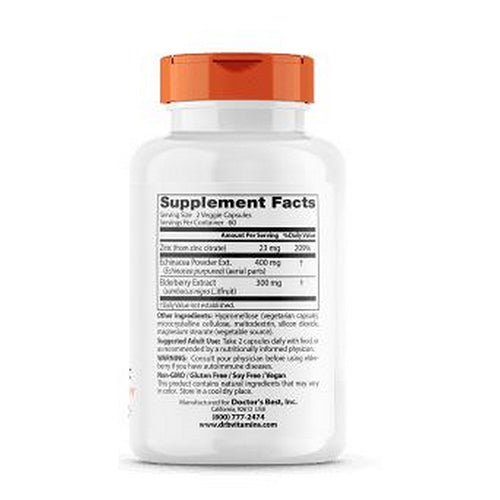 Immune Booster with Echinacea, Elderberry & Zinc 120 VegiCap