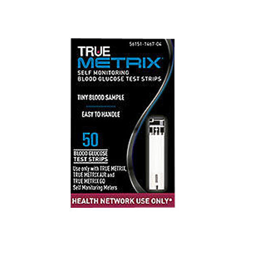 True Metrix Self Monitoring Glucose Test Strips 50 Count By 