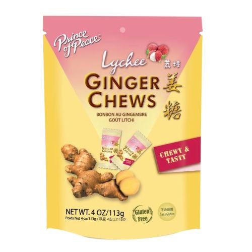 Ginger Chews Lychee 4 Oz By Prince Of Peace