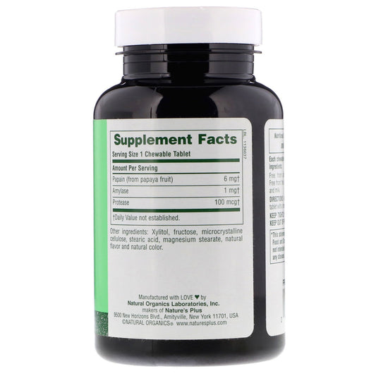 Nature's Plus, Chewable Papaya Enzyme Supplement Tablets