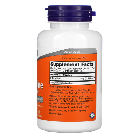 NOW Foods, L-Citrulline, Pure Powder