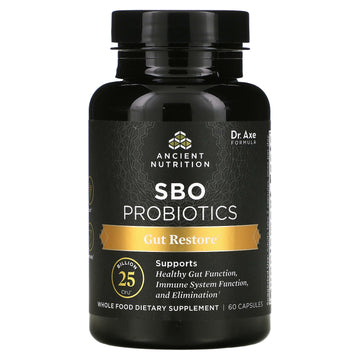 Ancient Nutrition, SBO Probiotics Men's 60 Ct, for Gut Health, Digestive and Immune Support, Boosts Muscle Mass and Fat Metabolism, 25 Billion CFUs* Per Serving