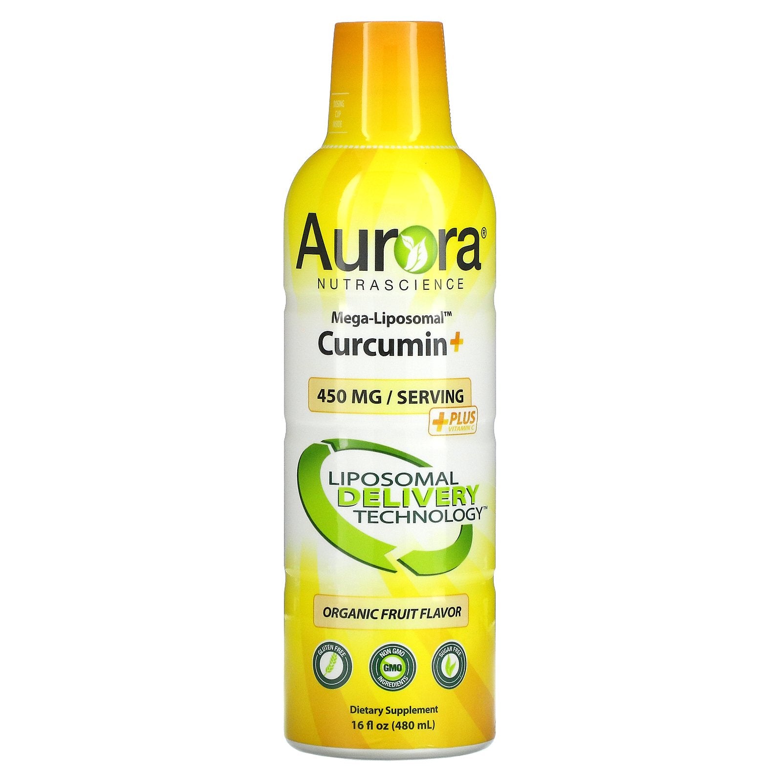 Aurora Nutrascience, Mega-Liposomal Curcumin+, Organic Fruit, 450 Mg
