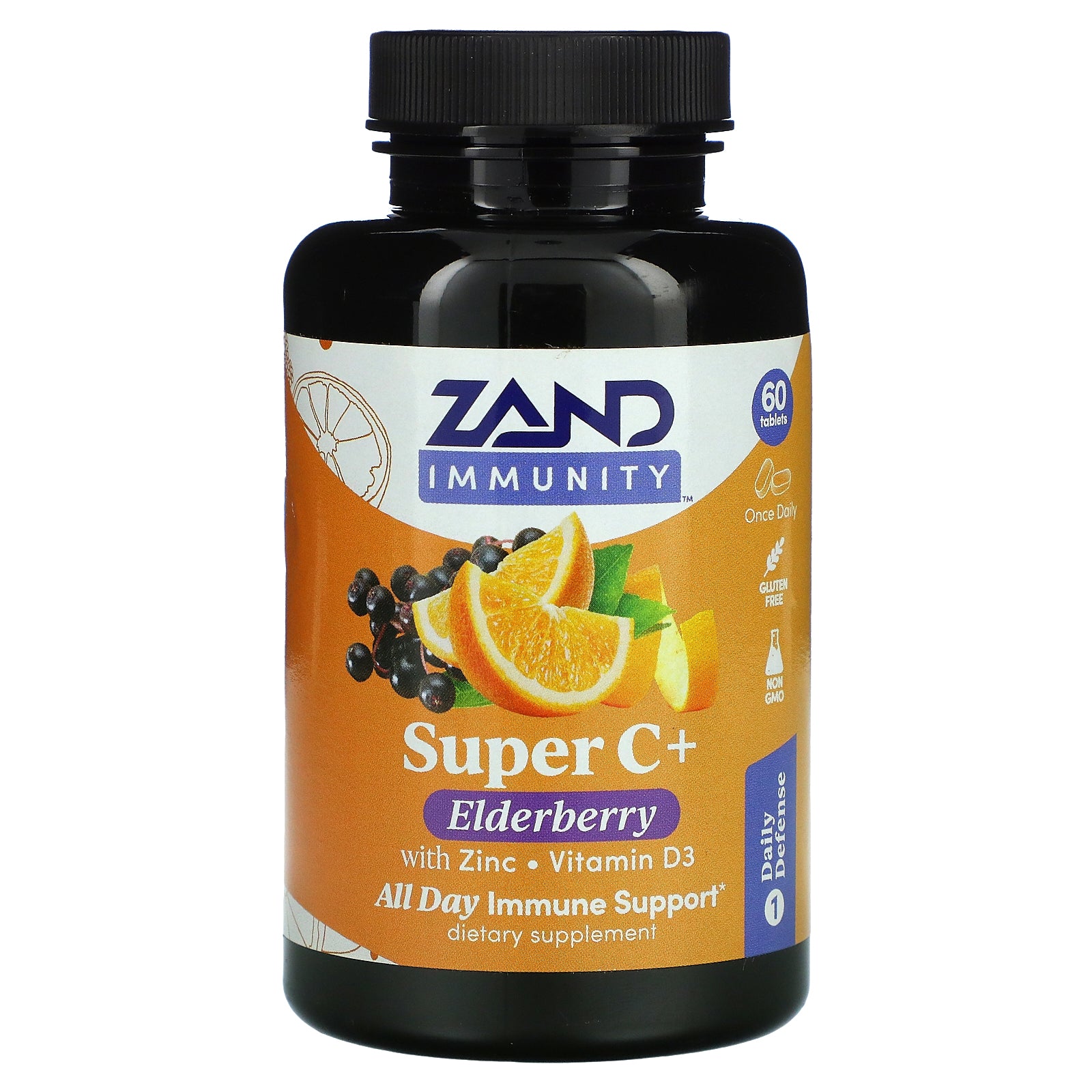 Zand, Immunity, Super C+ Elderberry with Zinc/Vitamin D3 Tablets