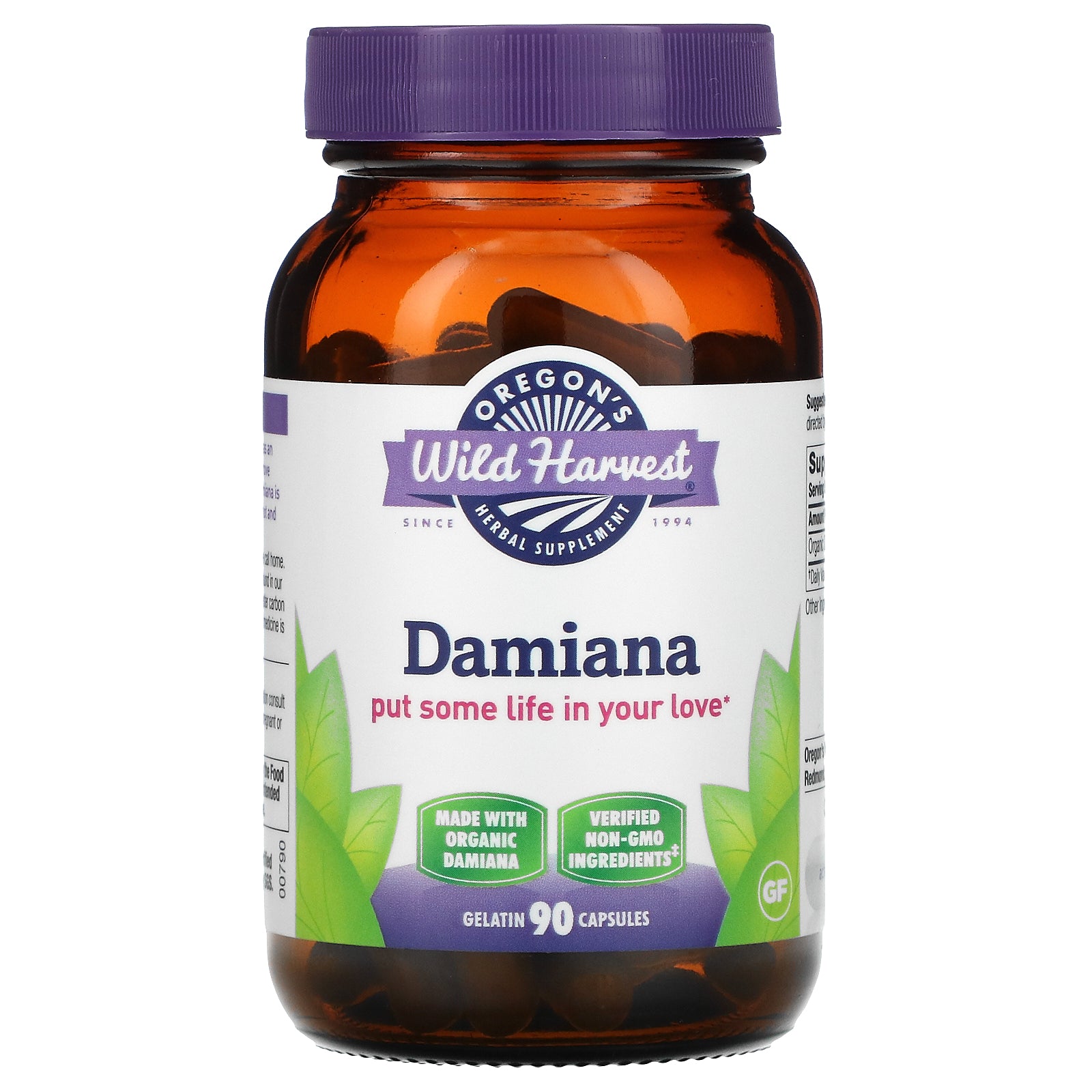 Oregon's Wild Harvest, Damiana, Gelatin Capsules