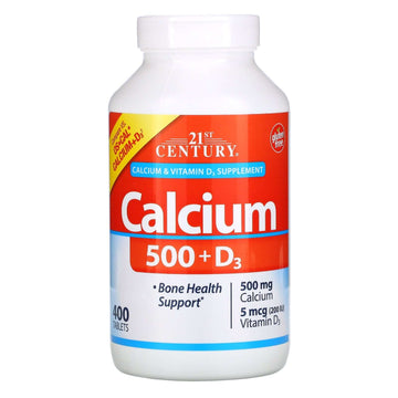 21st Century, Calcium 500 + D3, 5 mcg (200 IU)