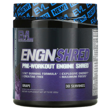 EVLution Nutrition, ENGN Shred, Pre-Workout Engine Shred, Grape