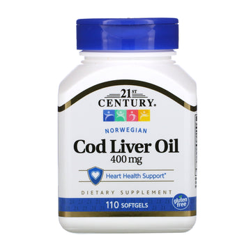 21st Century, Norwegian Cod Liver Oil, 400 mg, Softgels