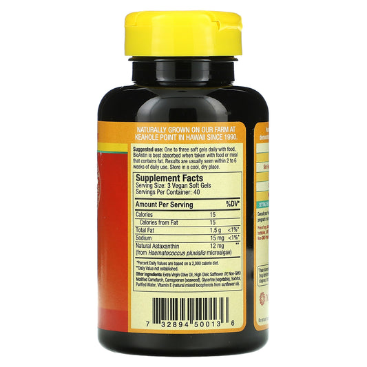 Nutrex Hawaii, Bioastin, 4 Mg Vegan Soft Gels
