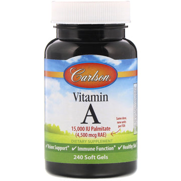 Carlson Labs, Vitamin A, 15,000 IU, Soft Gels