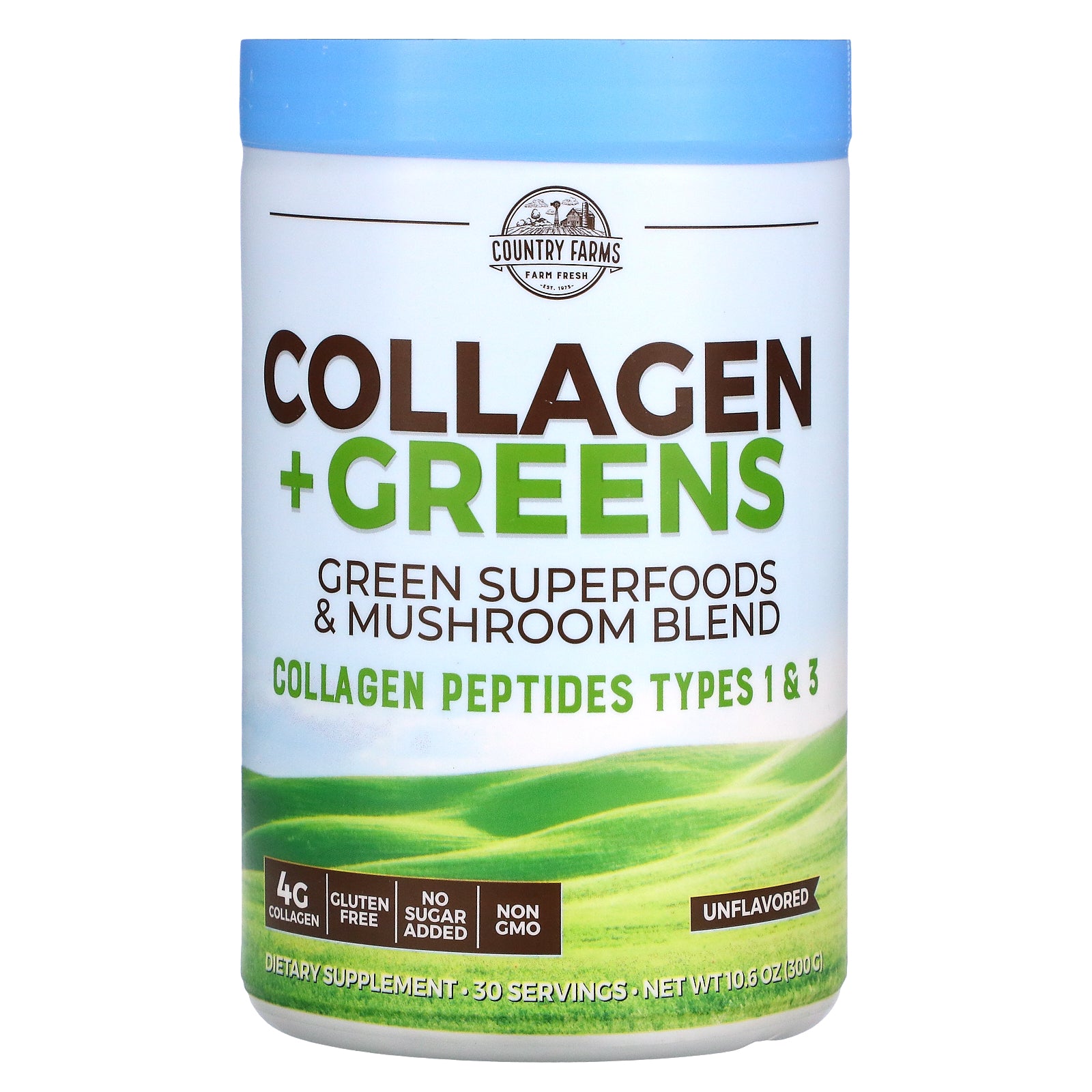 Country Farms, Collagen + Greens, Unflavored