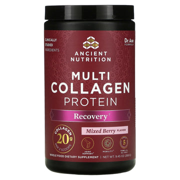 Dr. Axe / Ancient Nutrition, Multi Collagen Protein, Recovery, Mixed Berry