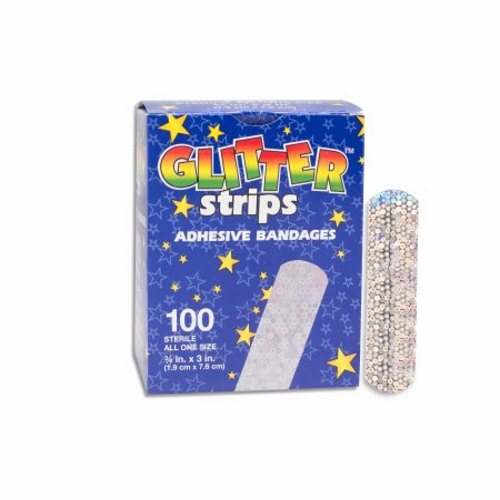 Adhesive Strip Glitter Stat Strip Count of 100 By Dukal