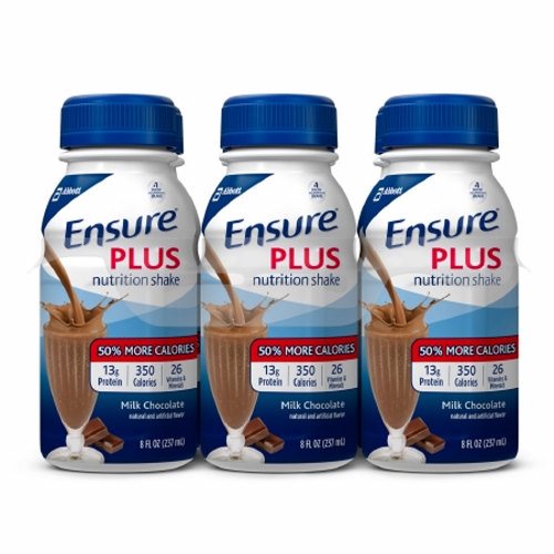 Oral Supplement Ensure Plus Milk Chocolate Flavor 8 oz. Cont