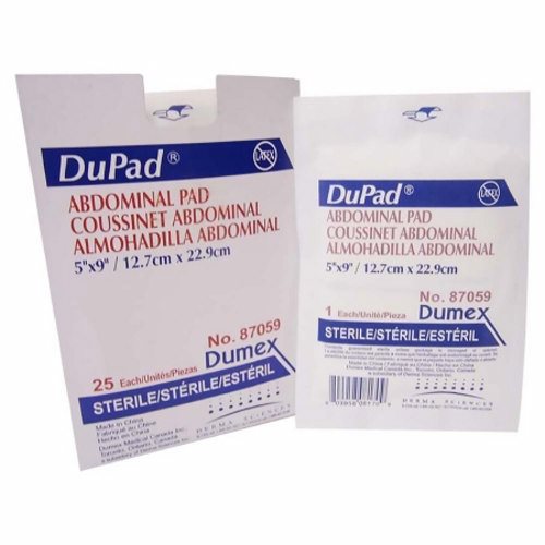 Abdominal Pad DuPad Cellulose 1-Ply 8 X 10 Inch Rectangle St