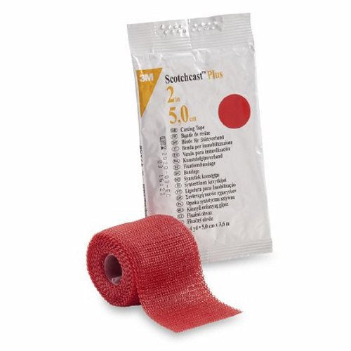 Cast Tape 3M Scotchcast Plus 2 Inch X 12 Foot Fiberglass Red Count of 10 By 3M