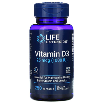 Life Extension, Vitamin D3, 25 mcg (1,000 IU), Softgels