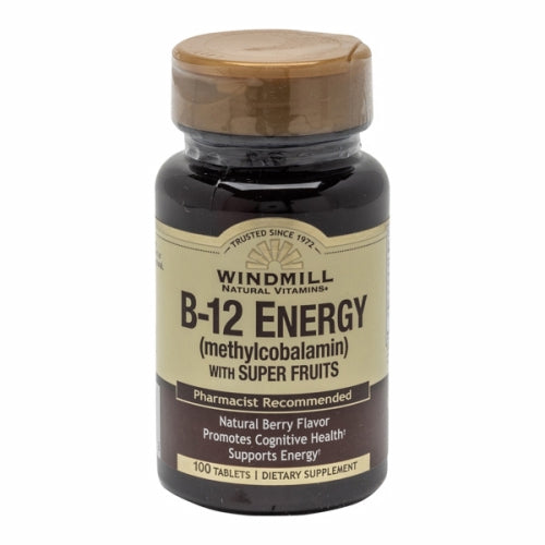 Vitamin B-12 with Super Fruits 100 Tabs By Windmill Health