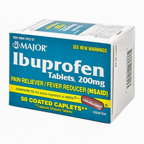 Ibuprofen 50 Coated Caplets By Major Pharmaceuticals