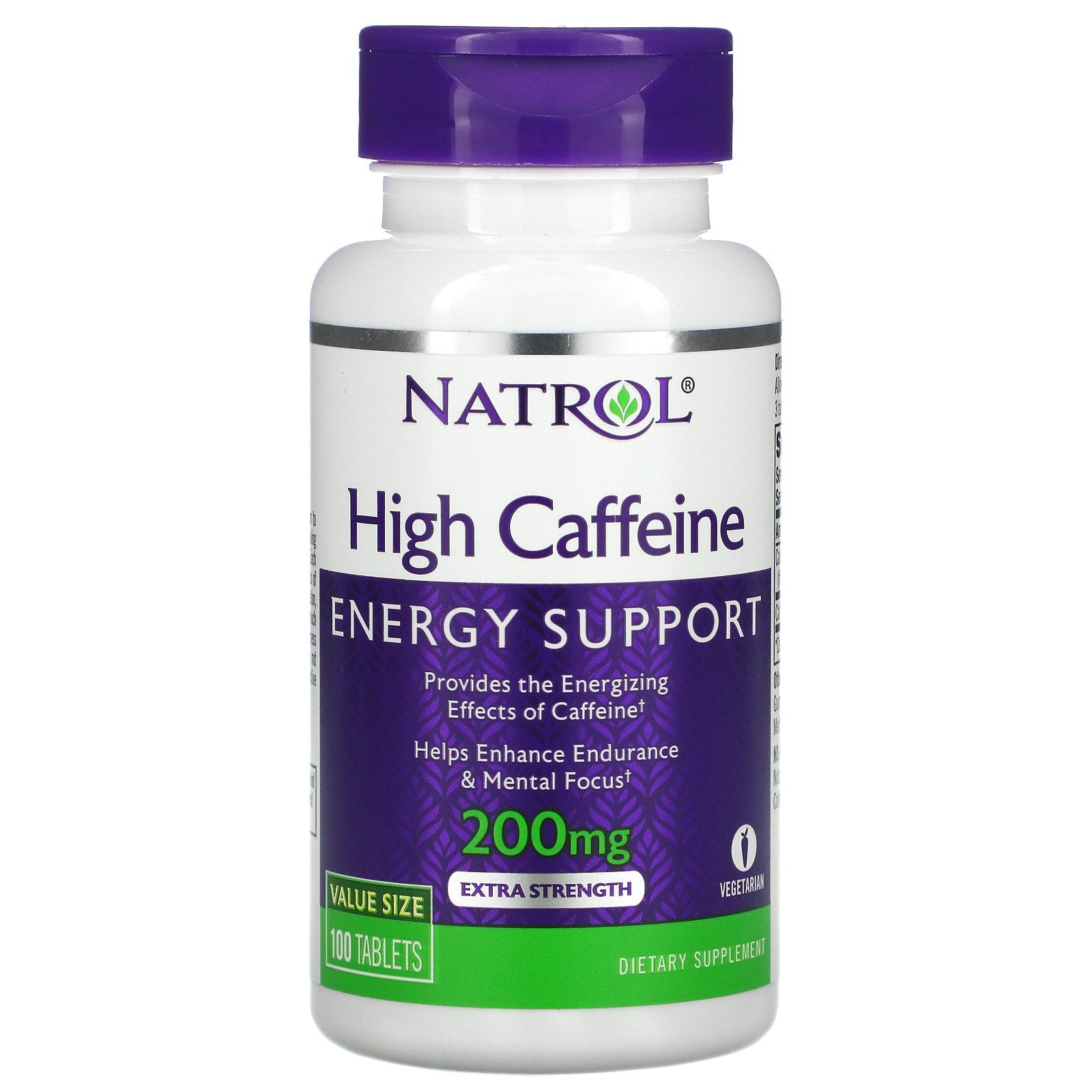 Natrol, High Caffeine, Extra Strength, 200 mg Tablets