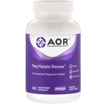 Advanced Orthomolecular Research AOR, Mag Malate Renew, Vegetarian Capsules