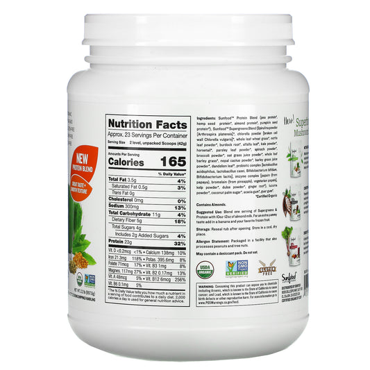 Sunfood, Organic Supergreens & Protein(997.9 g)