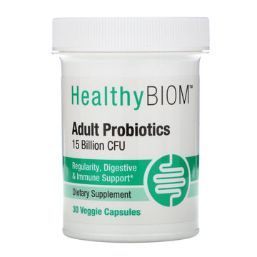 HealthyBiom, Adult Probiotics, 15 Billion CFU Veggie Capsules