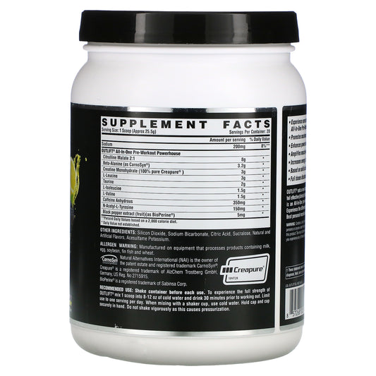 Nutrex Research, Outlift, Clinically Dosed Pre-Workout Powerhouse, Blackberry Lemonade
