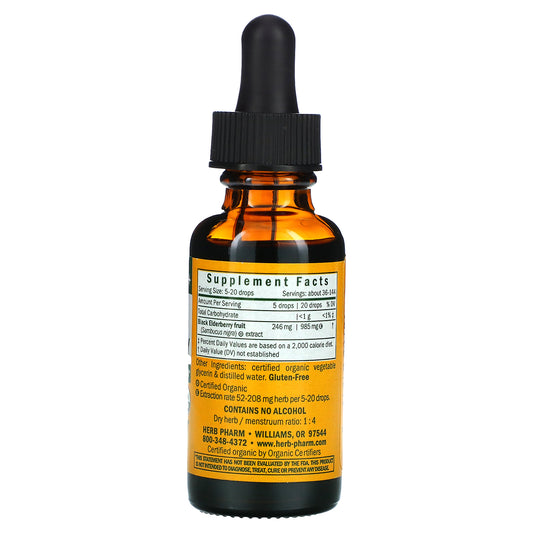 Herb Pharm, Kids, Black Elderberry, Alcohol Free (30 ml)