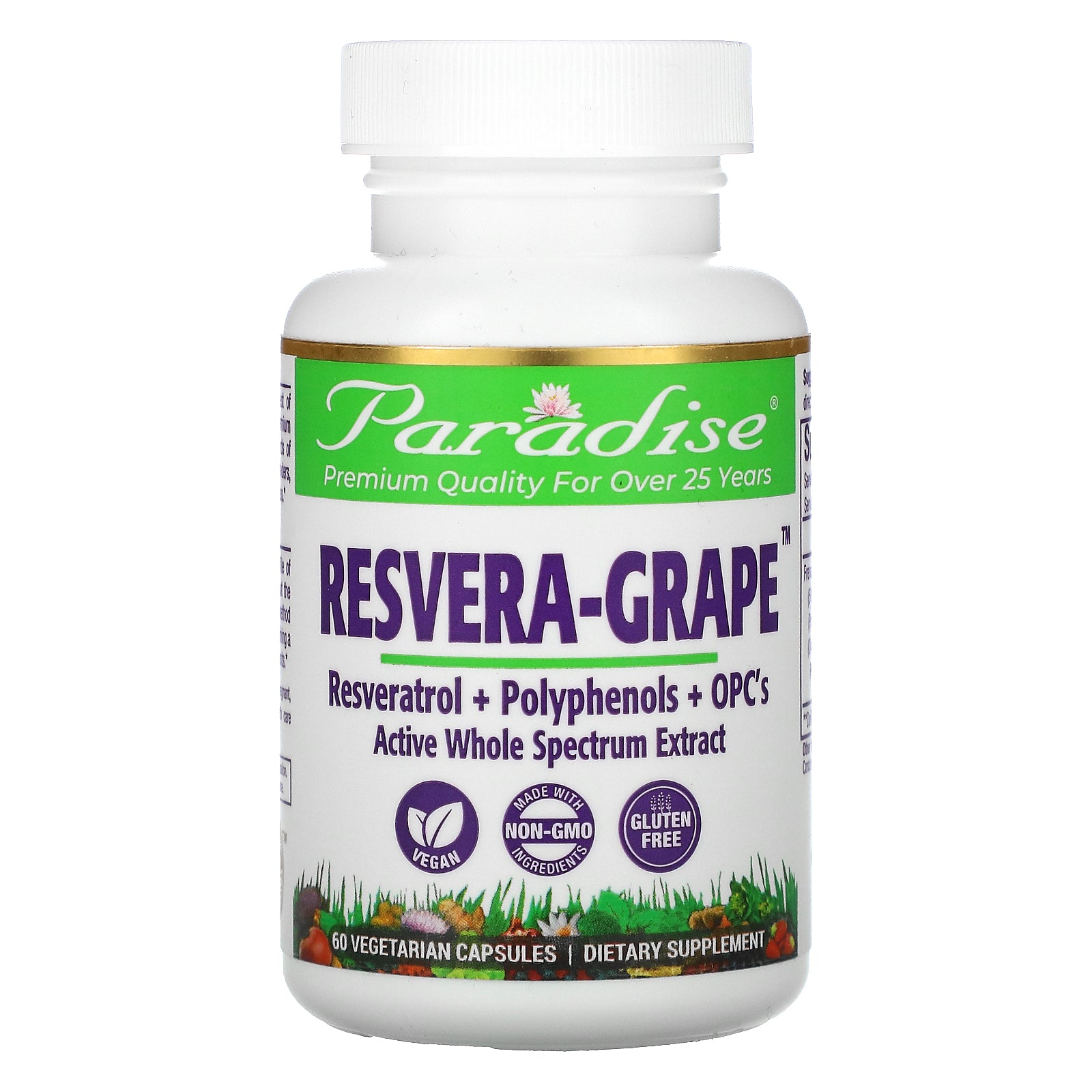 Paradise Herbs, Resvera-Grape Vegetarian Capsules