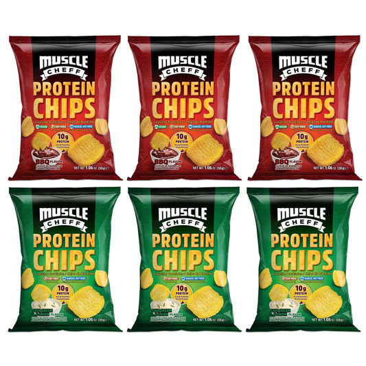 Protein Chips, Soy Free, Muscle Cheff, Fully Baked Pea Protein Chips, High Protein and Fiber, Low Carb, Keto (Variety Pack )