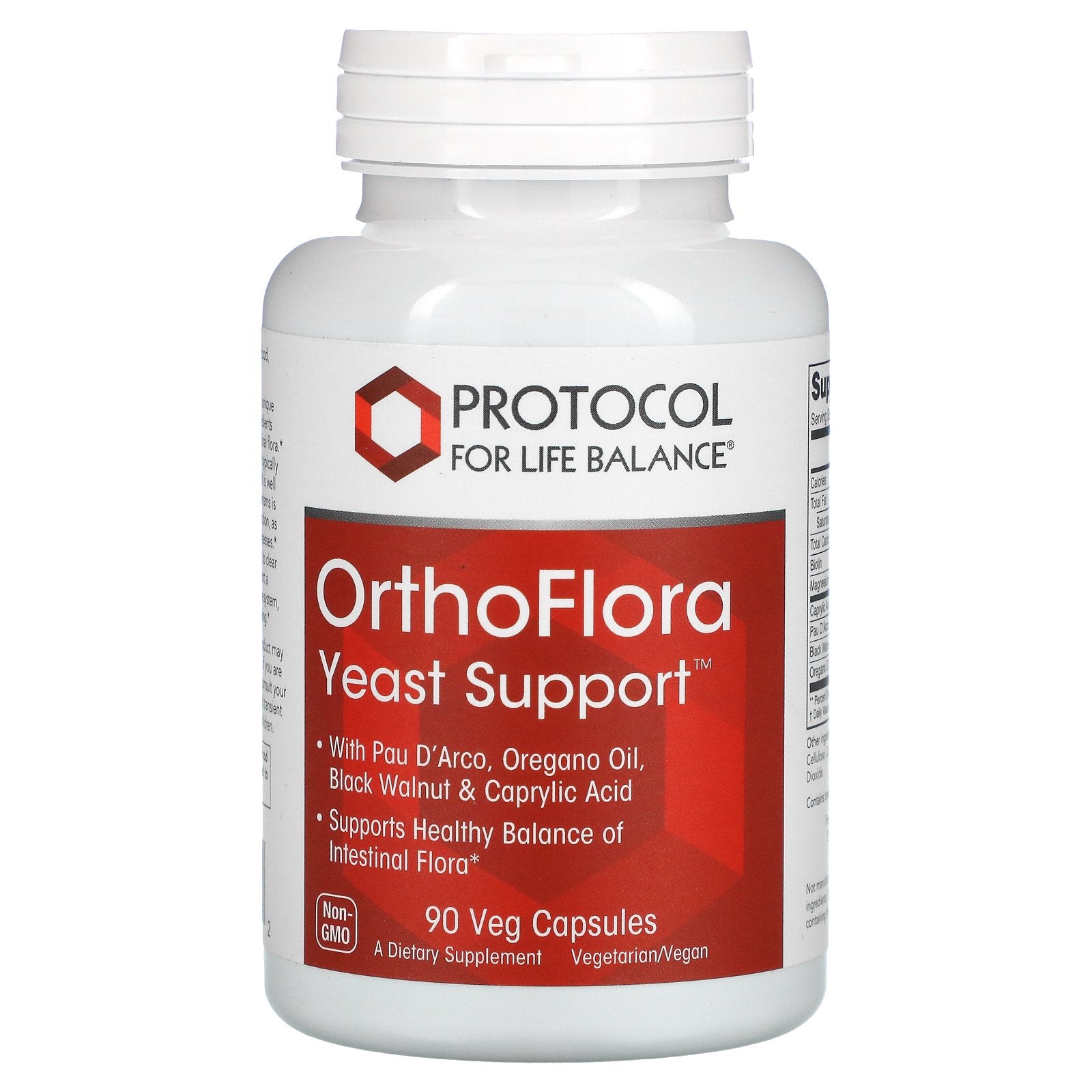 Protocol For Life Balance, Orthoflora Yeast Support Veg Capsules