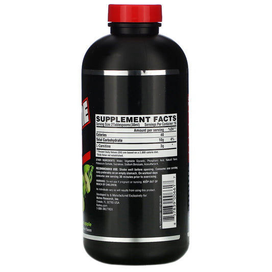 Nutrex Research, Black Series, Liquid Carnitine 3000, Green Apple