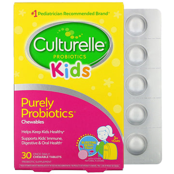 Culturelle, Kids, Purely Probiotics Chewables, 3+ Years, Bursting Berry Flavor