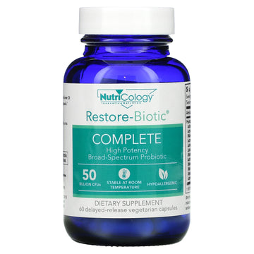 Nutricology, Restore-Biotic Complete, 50 Billion, Delayed-Release Vegetarian Capsules