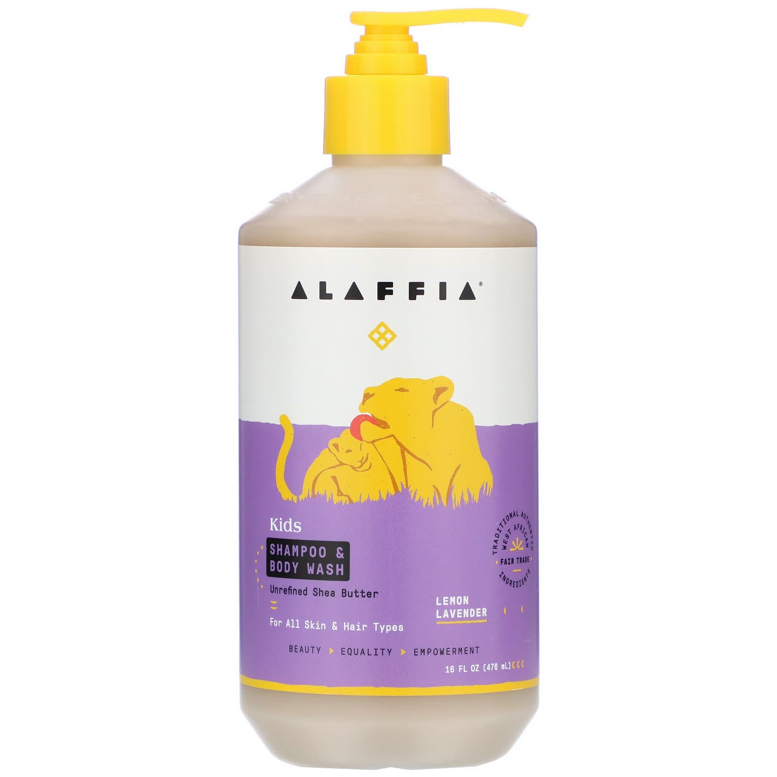 Alaffia, Kids Shampoo & Body Wash, Lemon Lavender (476 ml)