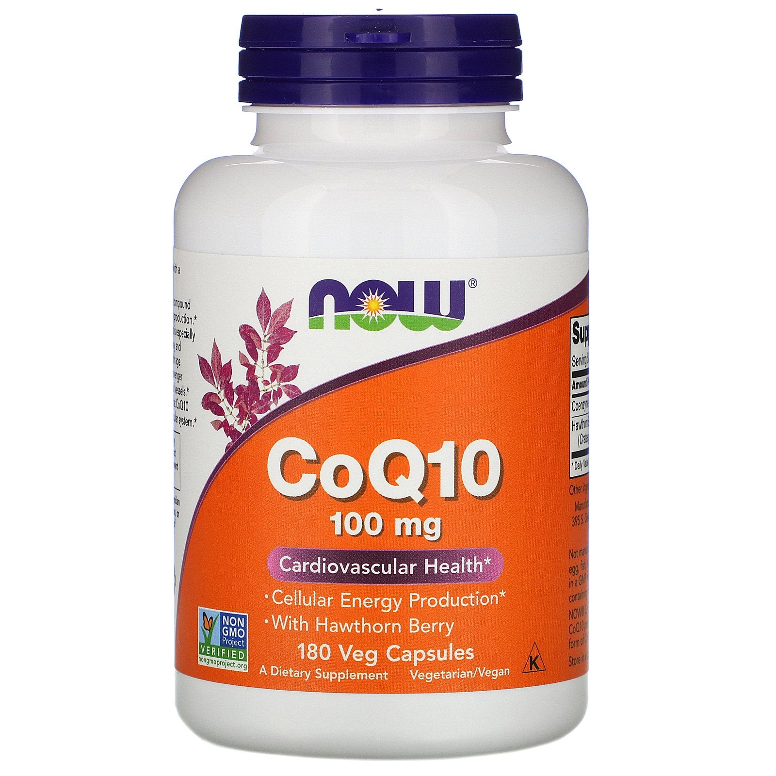 Now Foods, Coq10 With Hawthorn Berry, 100 Mg  Veg Capsules