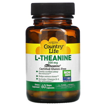 Country Life, L-Theanine, 200 mg