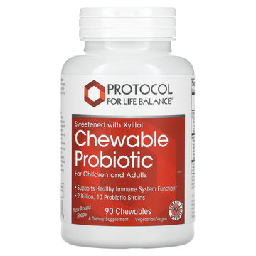 Protocol for Life Balance, Chewable Probiotic, For Children and Adults, 2 Billion Chewables